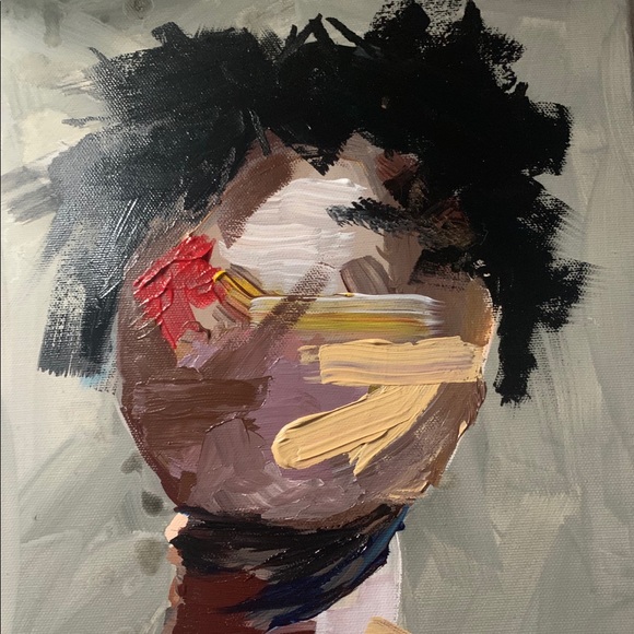 Abstract panting of faceless face on a canvas